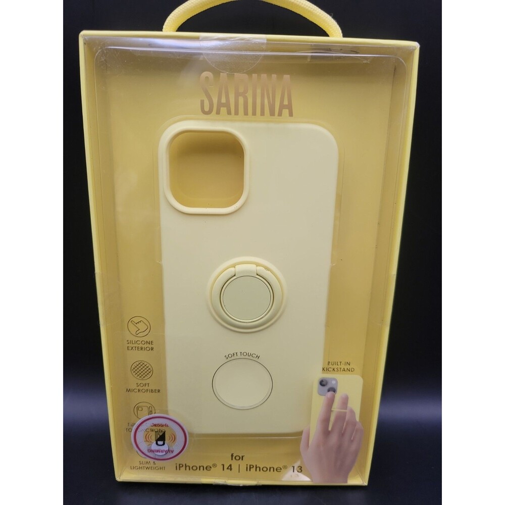 NIB Sarina Yellow Silicone Kickstand iPhone 13 or 14 Slim Case Lightweight